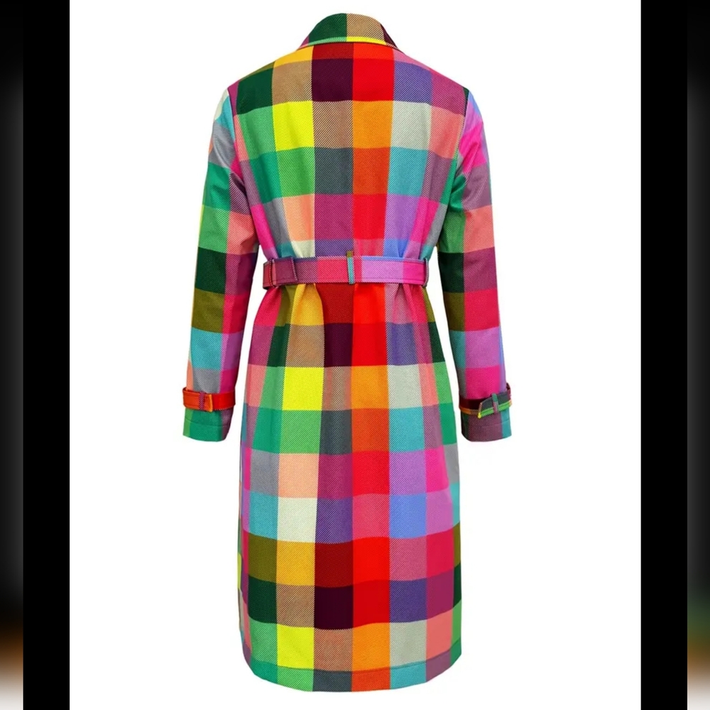 Colorful Plaid Coat - Picture 2 of 12